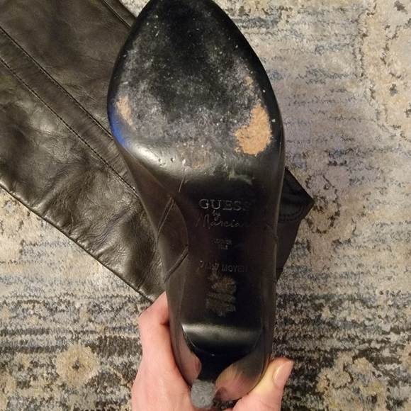 KNEE HIGH NAPA LEATHER MARCIANO HEEL BOOTS - Picture 5 of 9